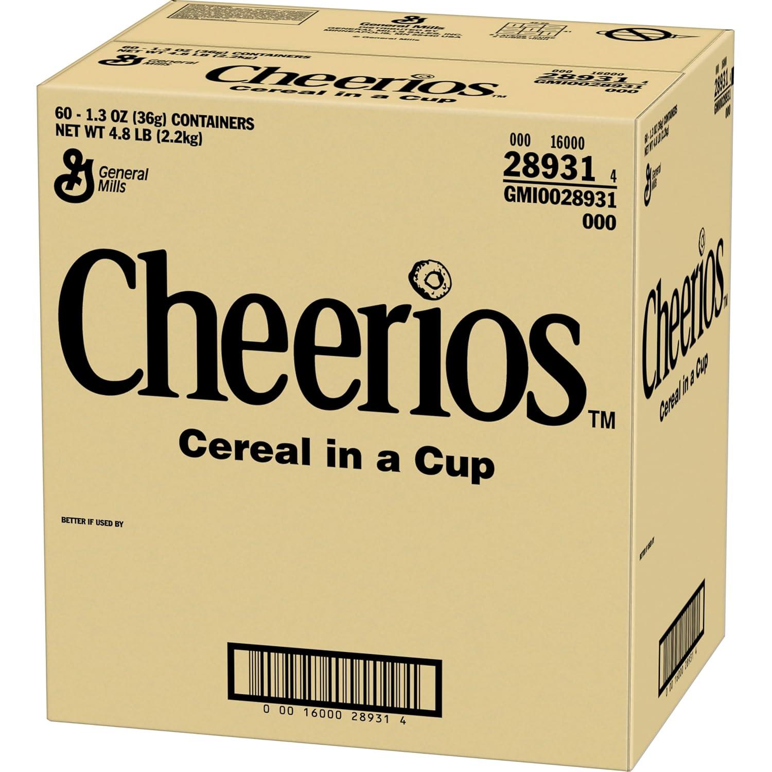 image:imageCheerios Breakfast Cereal Cup Gluten Free Single Serve Cereal 13 oz Pack of 12Cheerios