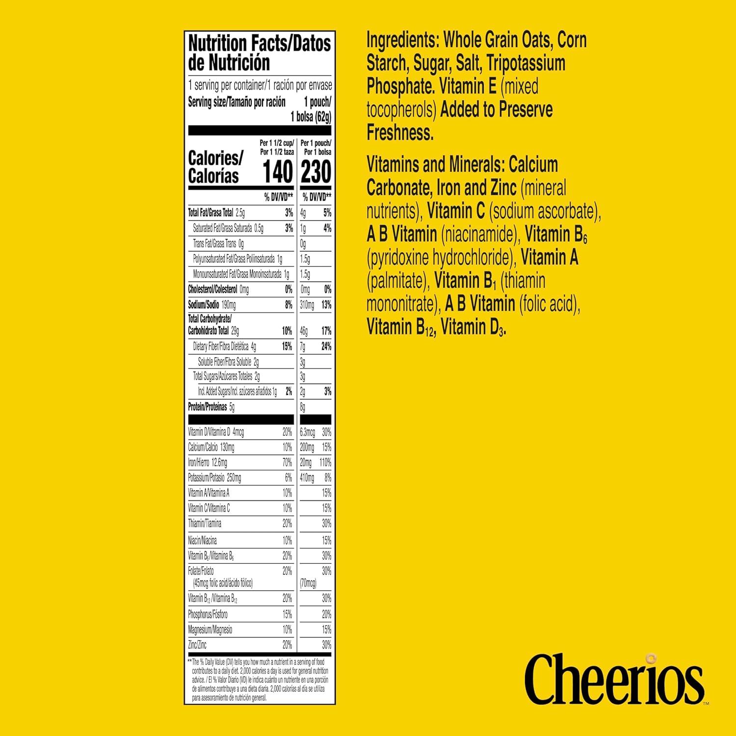image:imageCheerios Breakfast Cereal Cup Gluten Free Single Serve Cereal 13 oz Pack of 12Original