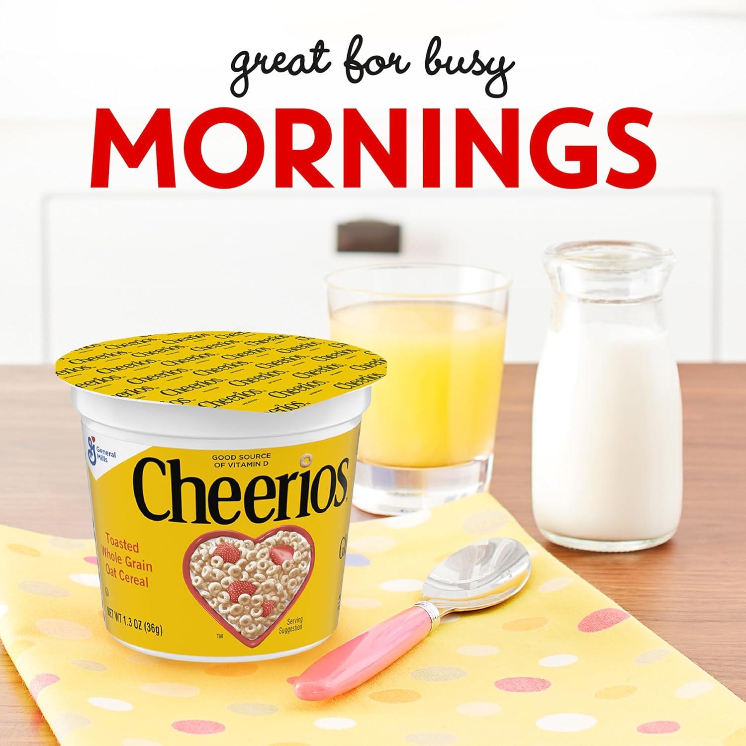image:imageCheerios Breakfast Cereal Cup Gluten Free Single Serve Cereal 13 oz Pack of 12Original