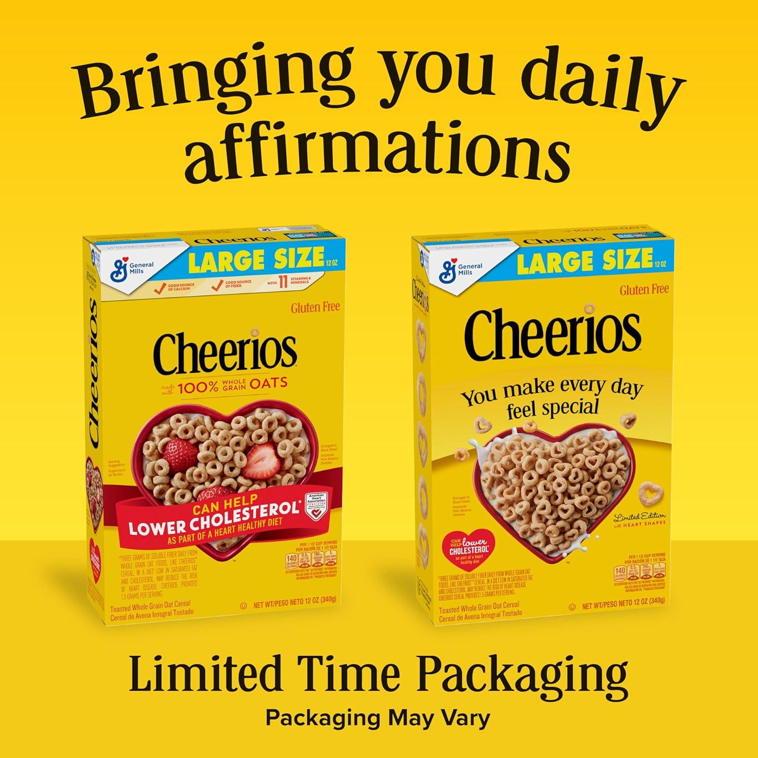 image:imageCheerios Cereal Limited Edition Heart Shapes Affirmations Box Heart Healthy Gluten Free Large Size 12 oz12 Ounce Pack of 1