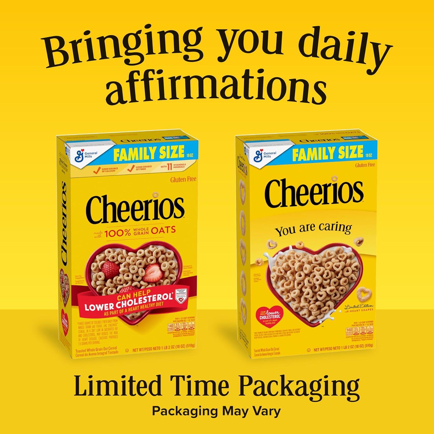 image:imageCheerios Cereal Limited Edition Heart Shapes Affirmations Box Heart Healthy Gluten Free Large Size 12 oz18 Ounce Pack of 1