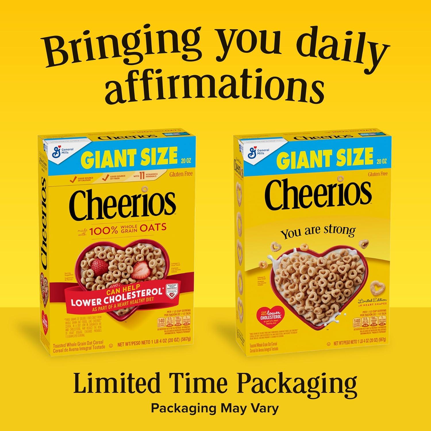 image:imageCheerios Cereal Limited Edition Heart Shapes Affirmations Box Heart Healthy Gluten Free Large Size 12 oz20 Ounce Pack of 1