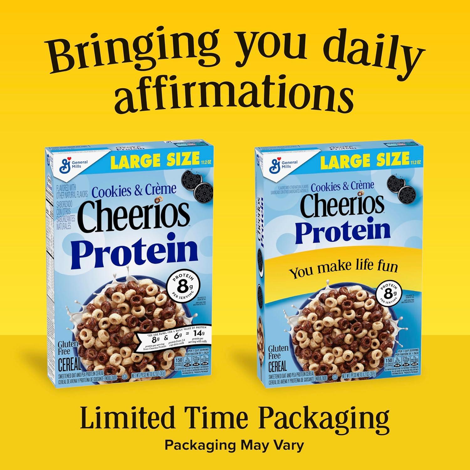 image:imageCheerios Protein Cereal Cookies and Crme 8g Protein Family Size 15 oz112 Ounce Pack of 1