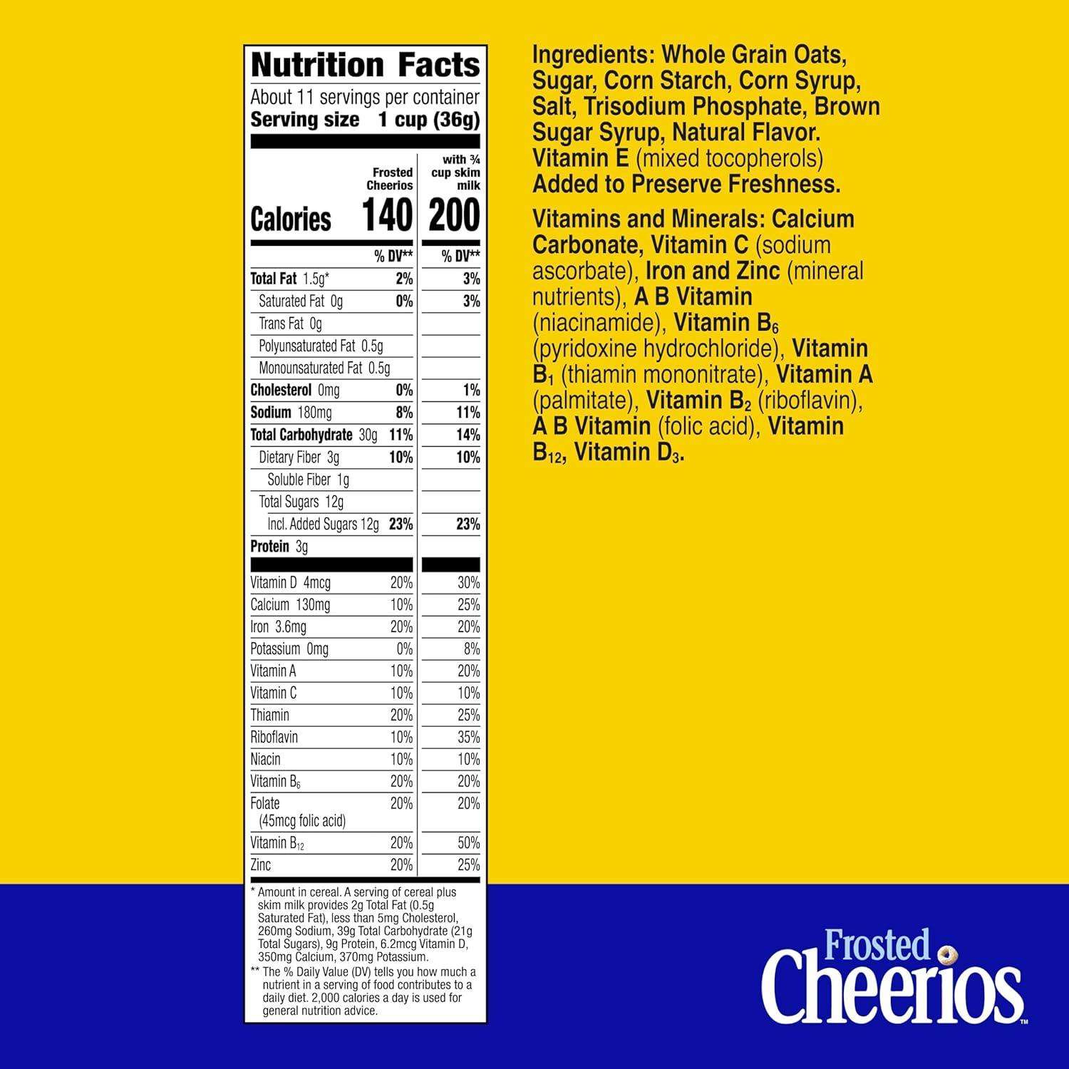 image:imageFrosted Cheerios Heart Healthy Cereal Family Size 184 oz106 Ounce Pack of 1