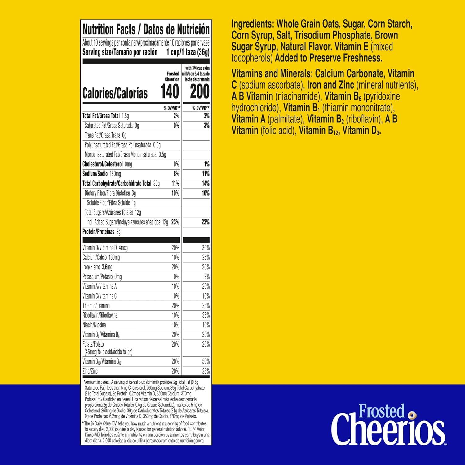 image:imageFrosted Cheerios Heart Healthy Cereal Family Size 184 oz135 Ounce Pack of 1