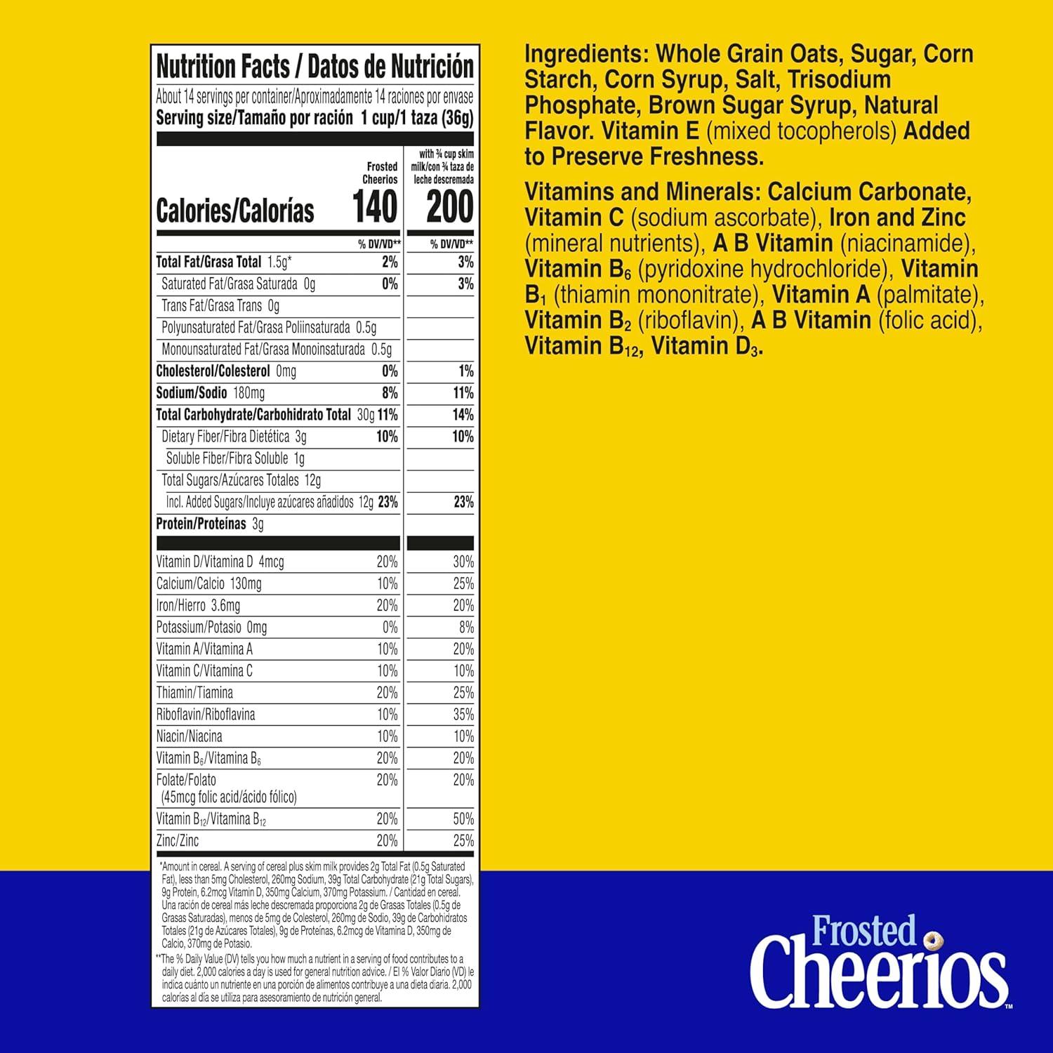 image:imageFrosted Cheerios Heart Healthy Cereal Family Size 184 oz184 Ounce Pack of 1