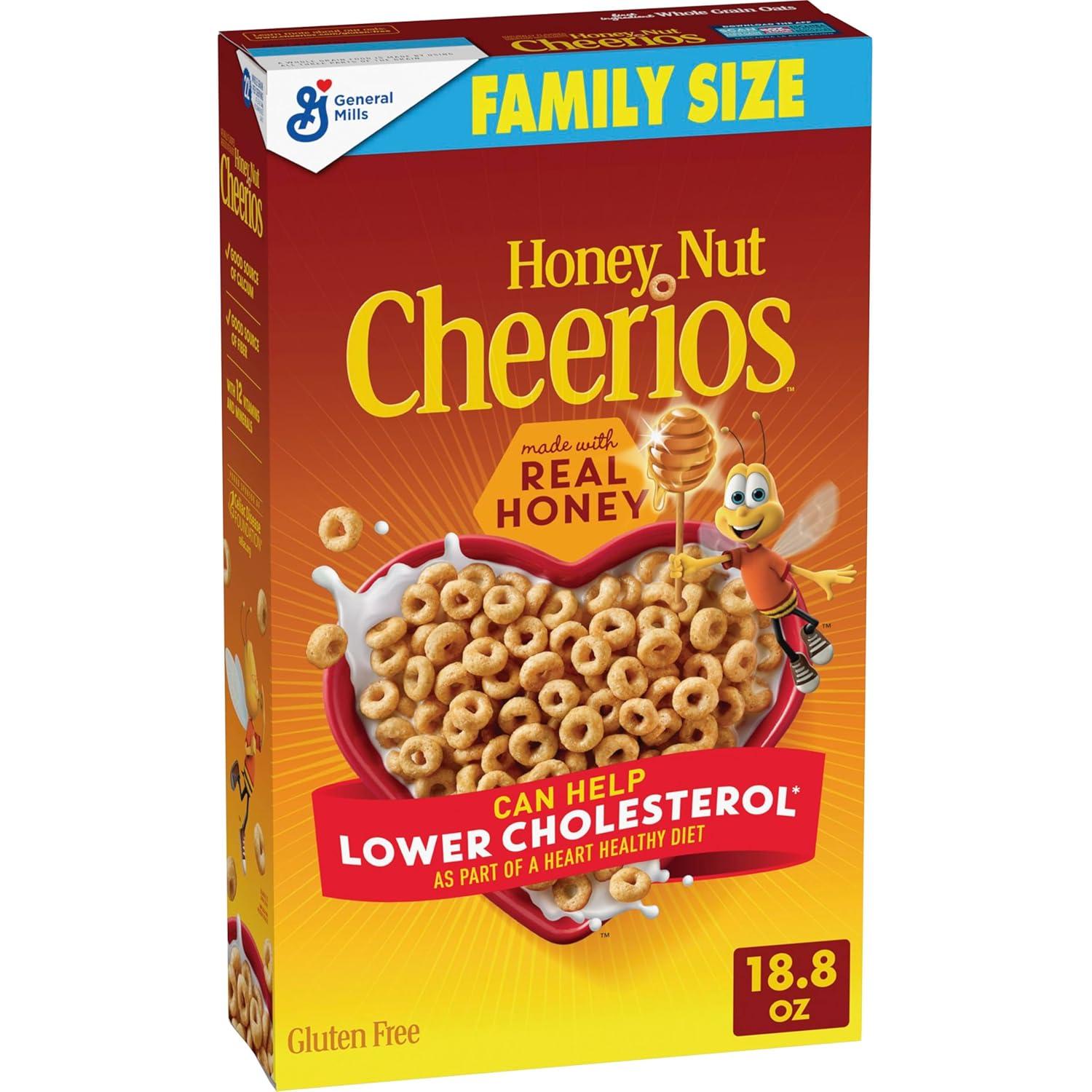 image:imageHoney Nut Cheerios Heart Healthy Breakfast Cereal Gluten Free Cereal With Whole Grain Oats Value Bag 32 ozHoney Nut