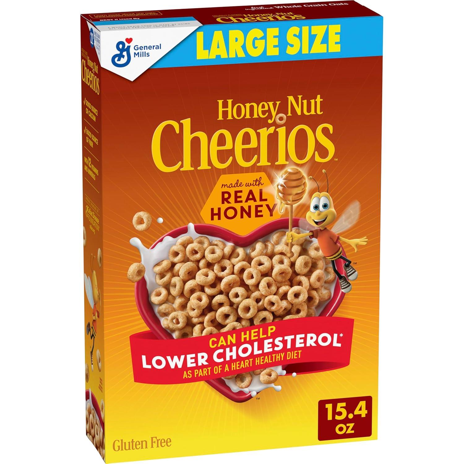 image:imageHoney Nut Cheerios Heart Healthy Breakfast Cereal Gluten Free Cereal With Whole Grain Oats Value Bag 32 ozHoney Nut