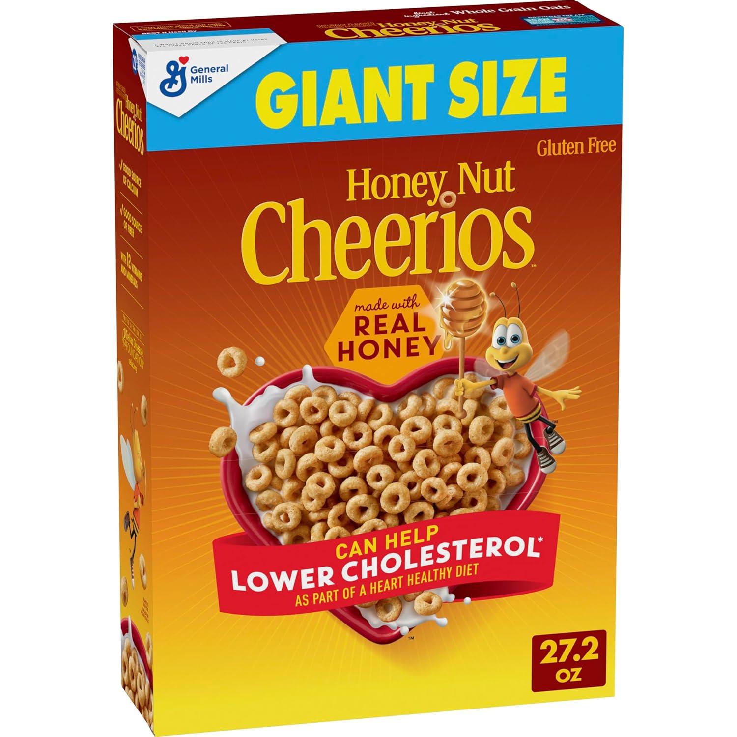 image:imageHoney Nut Cheerios Heart Healthy Breakfast Cereal Gluten Free Cereal With Whole Grain Oats Value Bag 32 ozHoney Nut