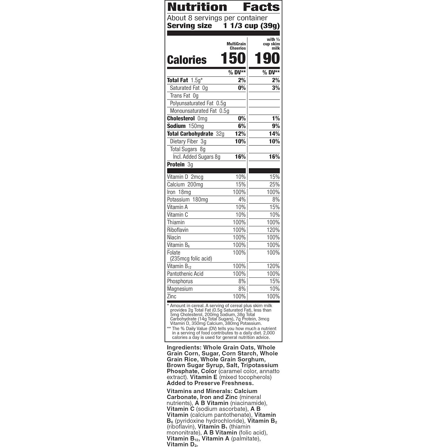 image:imageMulti Grain Cheerios Heart Healthy Breakfast Cereal Large Size 12 oz12 Ounce Pack of 4