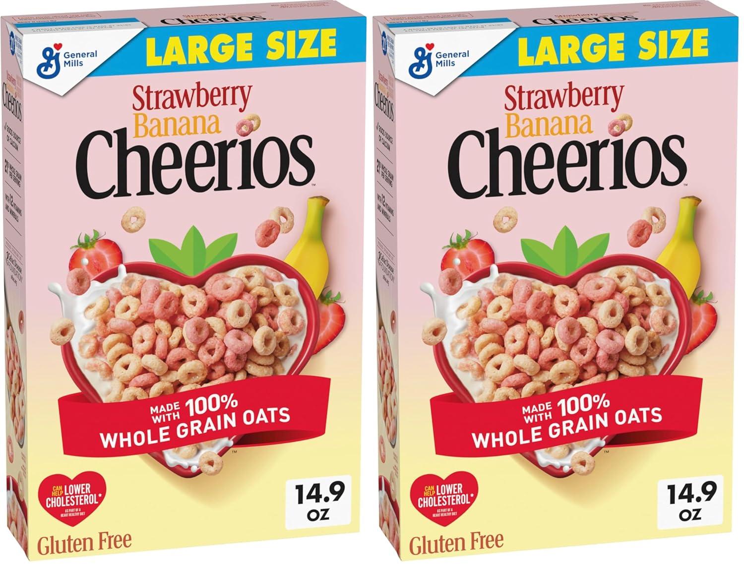 image:imageStrawberry Banana Cheerios Heart Healthy Gluten Free Breakfast Cereal Made with Whole Grain Oats Large Size 149 ozStrawberry Banana