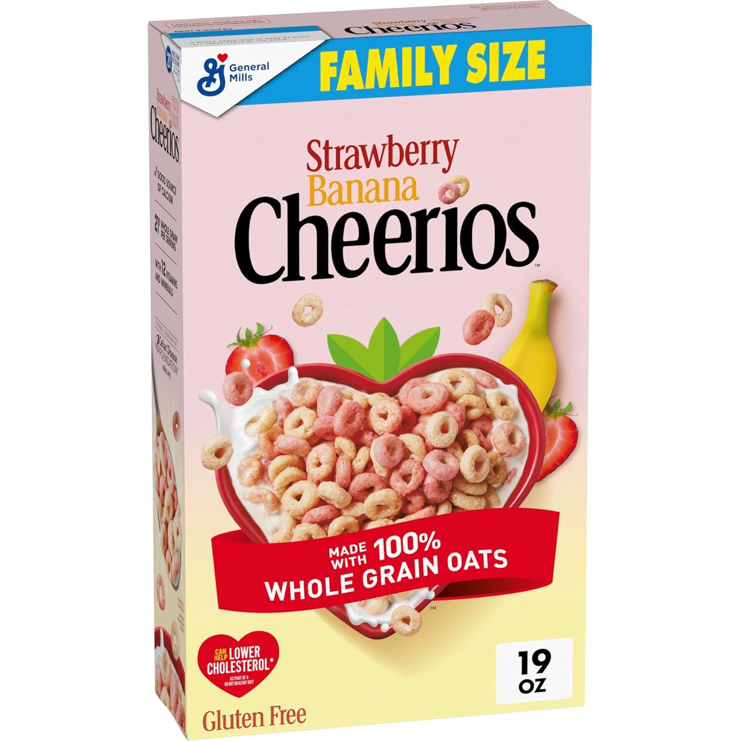 image:imageStrawberry Banana Cheerios Heart Healthy Gluten Free Breakfast Cereal Made with Whole Grain Oats Large Size 149 ozStrawberry Banana