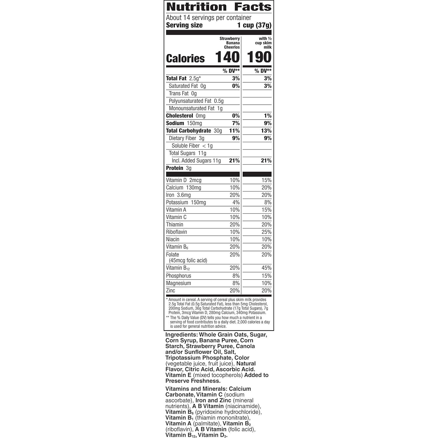 image:imageStrawberry Banana Cheerios Heart Healthy Gluten Free Breakfast Cereal Made with Whole Grain Oats Large Size 149 ozStrawberry Banana