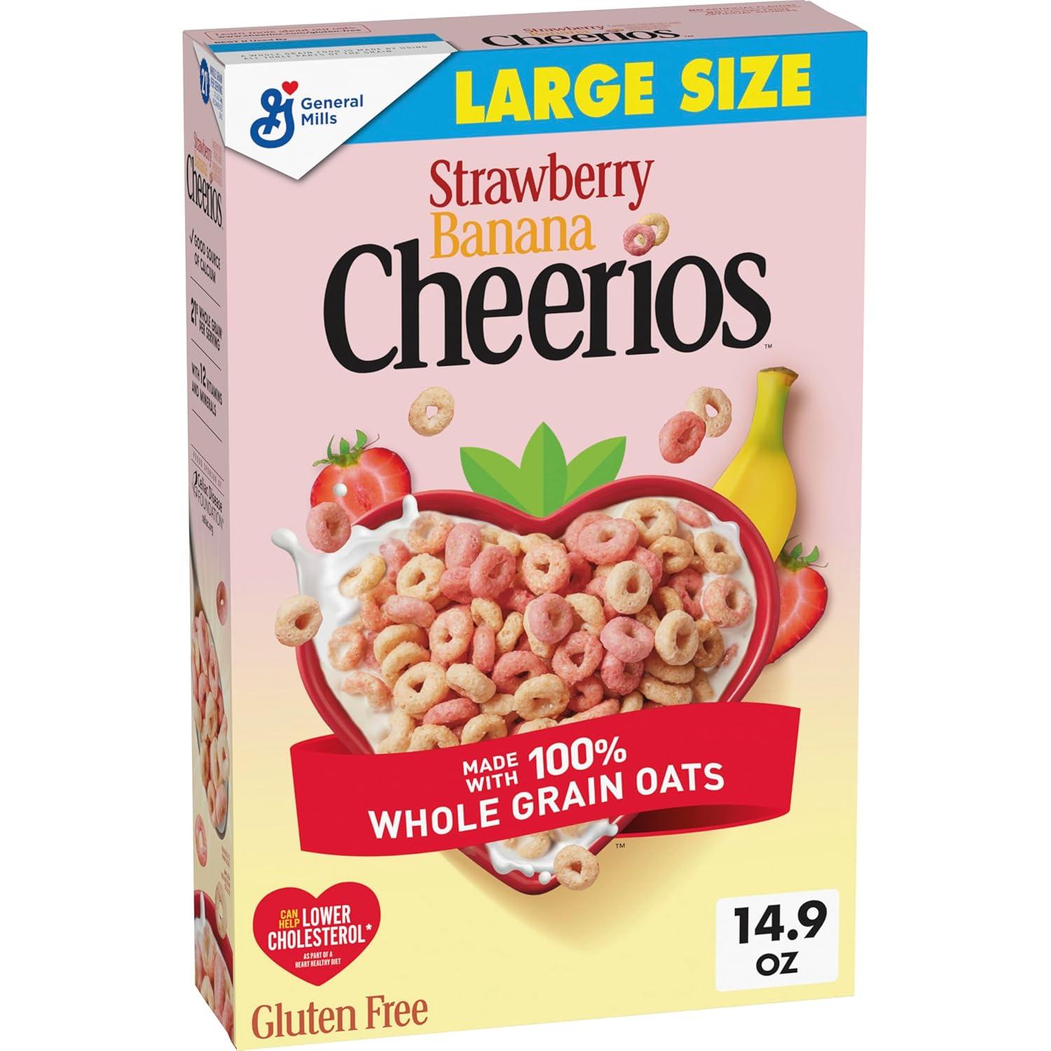image:imageStrawberry Banana Cheerios Heart Healthy Gluten Free Breakfast Cereal Made with Whole Grain Oats Large Size 149 ozStrawberry Banana