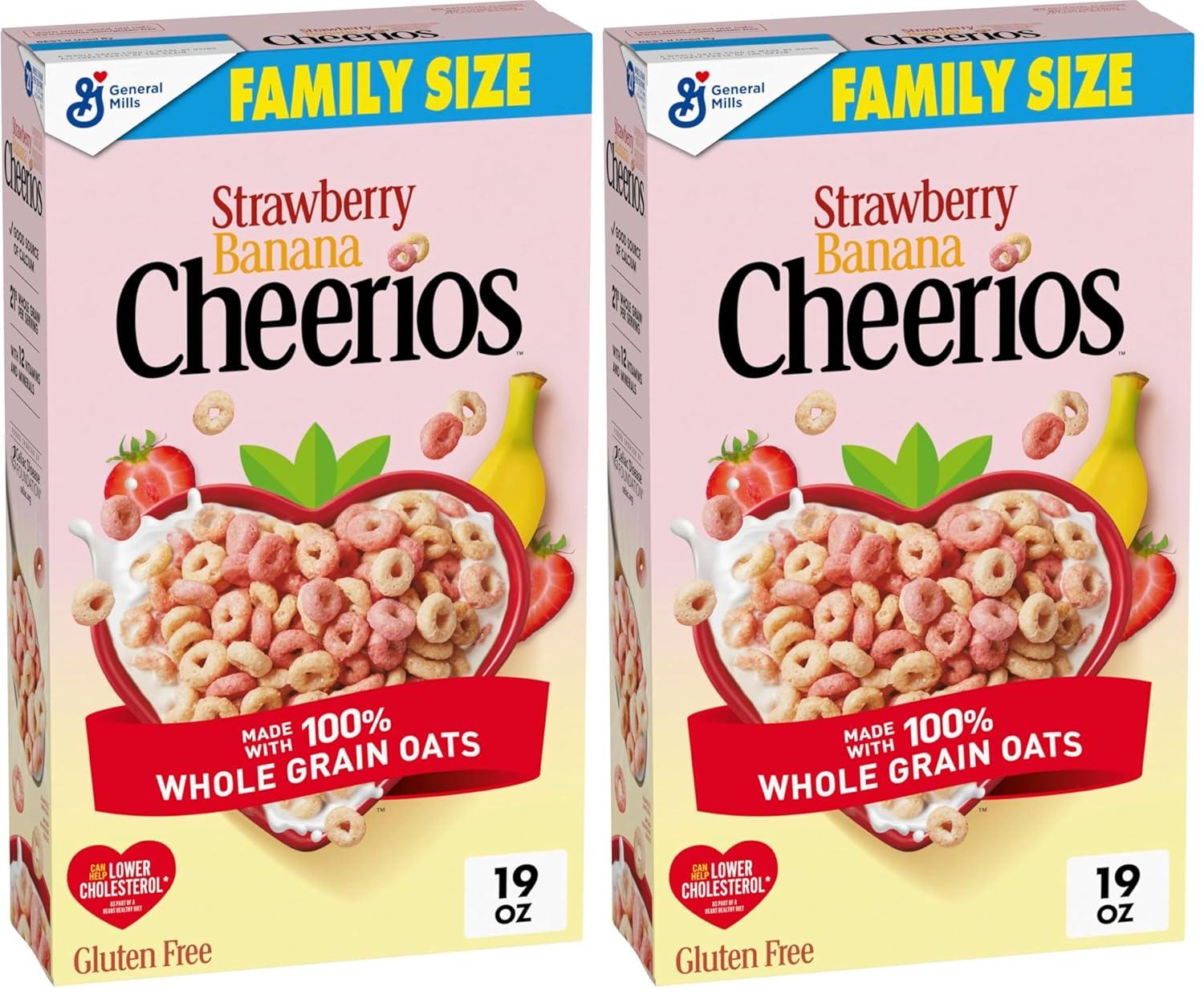 image:imageStrawberry Banana Cheerios Heart Healthy Gluten Free Breakfast Cereal Made with Whole Grain Oats Large Size 149 ozStrawberry Banana