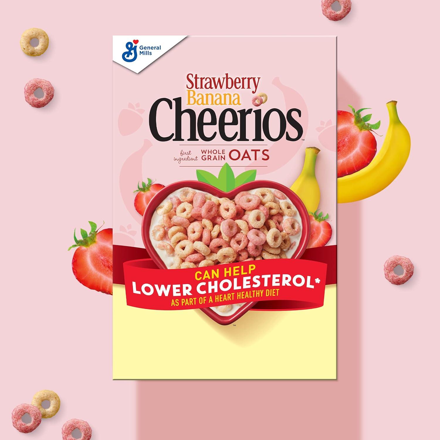 image:imageStrawberry Banana Cheerios Heart Healthy Gluten Free Breakfast Cereal Made with Whole Grain Oats Large Size 149 ozStrawberry Banana
