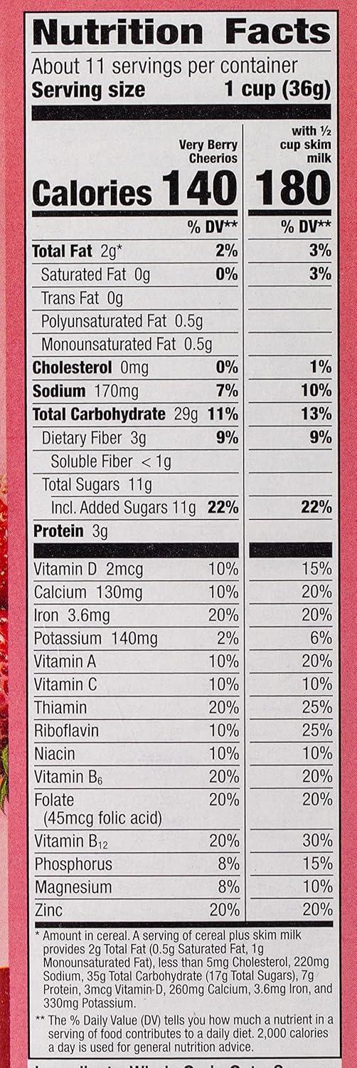 image:imageVery Berry Cheerios Heart Healthy Gluten Free Breakfast Cereal Made with Whole Grain Oats Family Size 186 oz145 Ounce Pack of 2