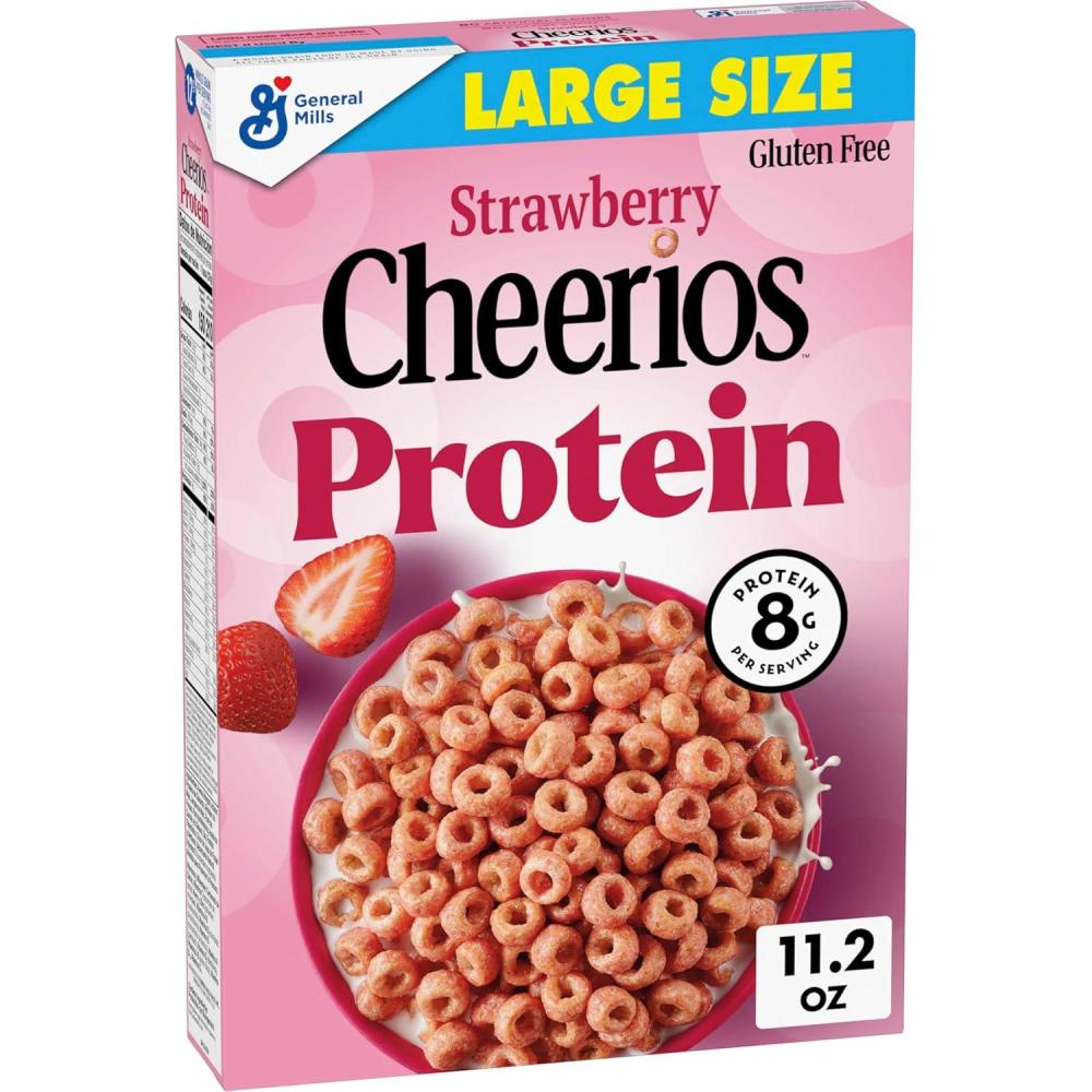 image:imageCheerios Protein Cereal Strawberry 8g Protein Large Size 112 ozStrawberry