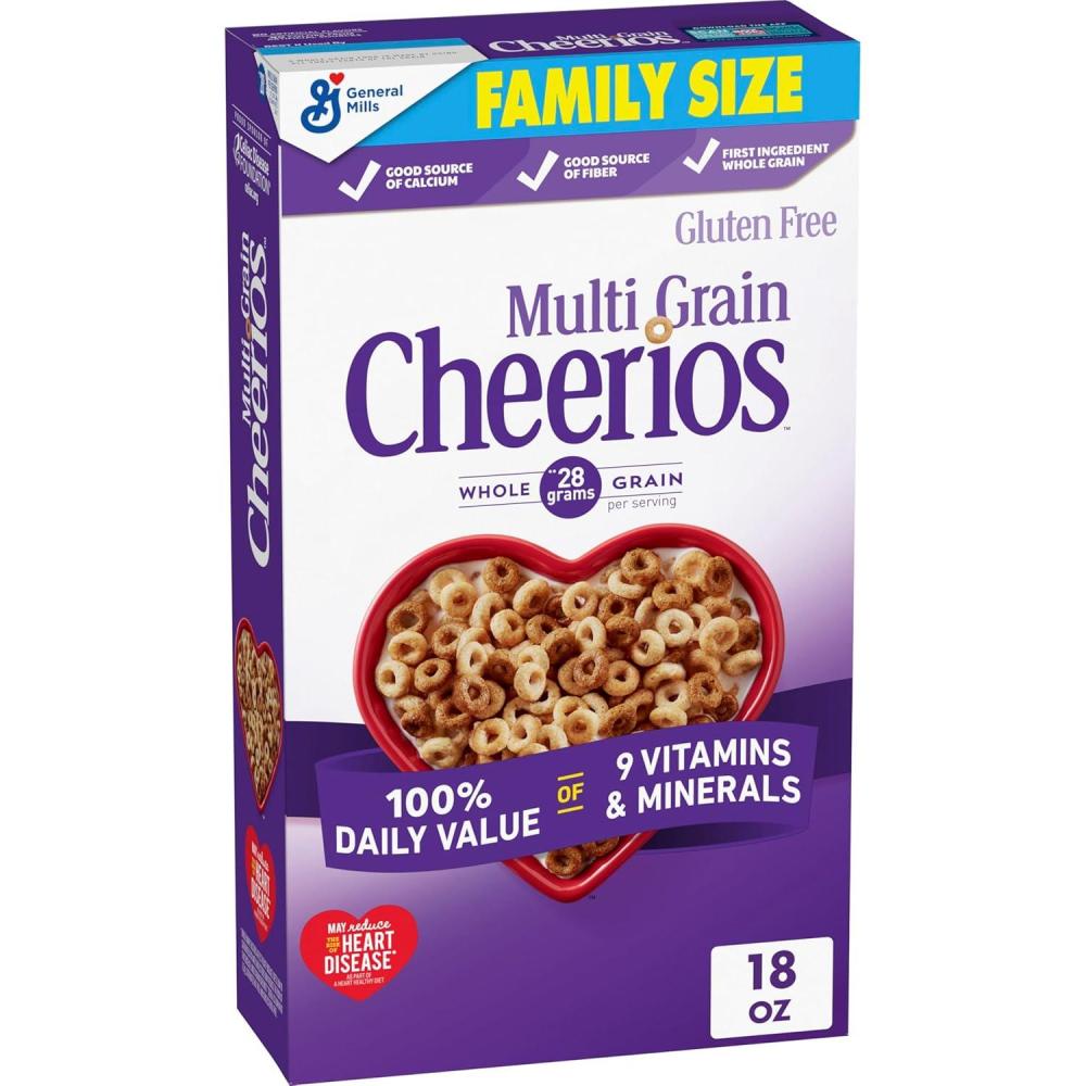 image:imageMulti Grain Cheerios Heart Healthy Breakfast Cereal Large Size 12 oz18 Ounce Pack of 1