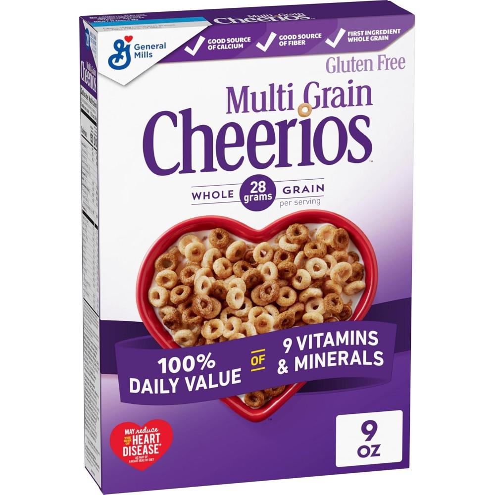 image:imageMulti Grain Cheerios Heart Healthy Breakfast Cereal Large Size 12 oz9 Ounce Pack of 1