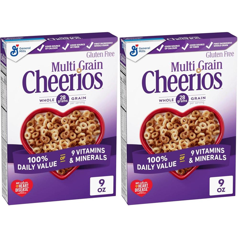 image:imageMulti Grain Cheerios Heart Healthy Breakfast Cereal Large Size 12 oz9 Ounce Pack of 2