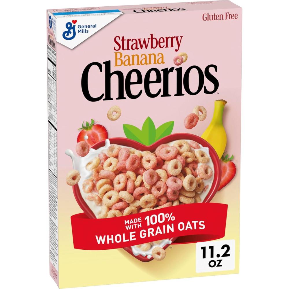 image:imageStrawberry Banana Cheerios Heart Healthy Gluten Free Breakfast Cereal Made with Whole Grain Oats Large Size 149 ozStrawberry Banana