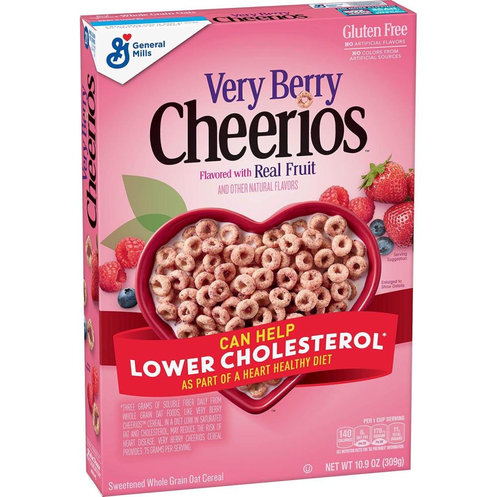 image:imageVery Berry Cheerios Heart Healthy Gluten Free Breakfast Cereal Made with Whole Grain Oats Family Size 186 oz109 Ounce Pack of 1