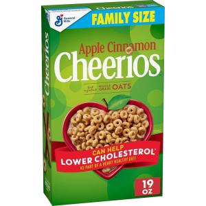 Cheerios Breakfast Cereal Cup, Gluten Free, Single Serve Cereal, 1.3 oz (Pack of 12)(APPLE CINNAMON)
