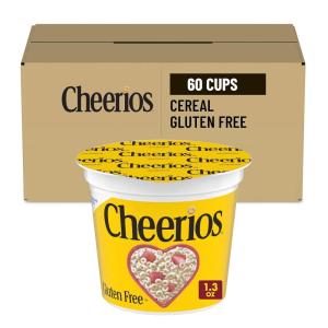Cheerios Breakfast Cereal Cup, Gluten Free, Single Serve Cereal, 1.3 oz (Pack of 12)(Cheerios)