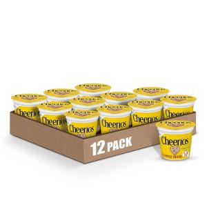Cheerios Breakfast Cereal Cup, Gluten Free, Single Serve Cereal, 1.3 oz (Pack of 12)(Original)