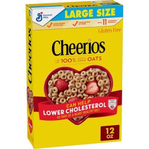 Cheerios Cereal, Limited Edition Heart Shapes, Affirmations Box, Heart Healthy, Gluten Free, Large Size, 12 oz(12 Ounce (Pack of 1))