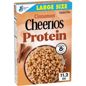 Cheerios Protein Cereal, Cinnamon, 8g Protein, Large Size, 11.2 oz(Cinnamon)