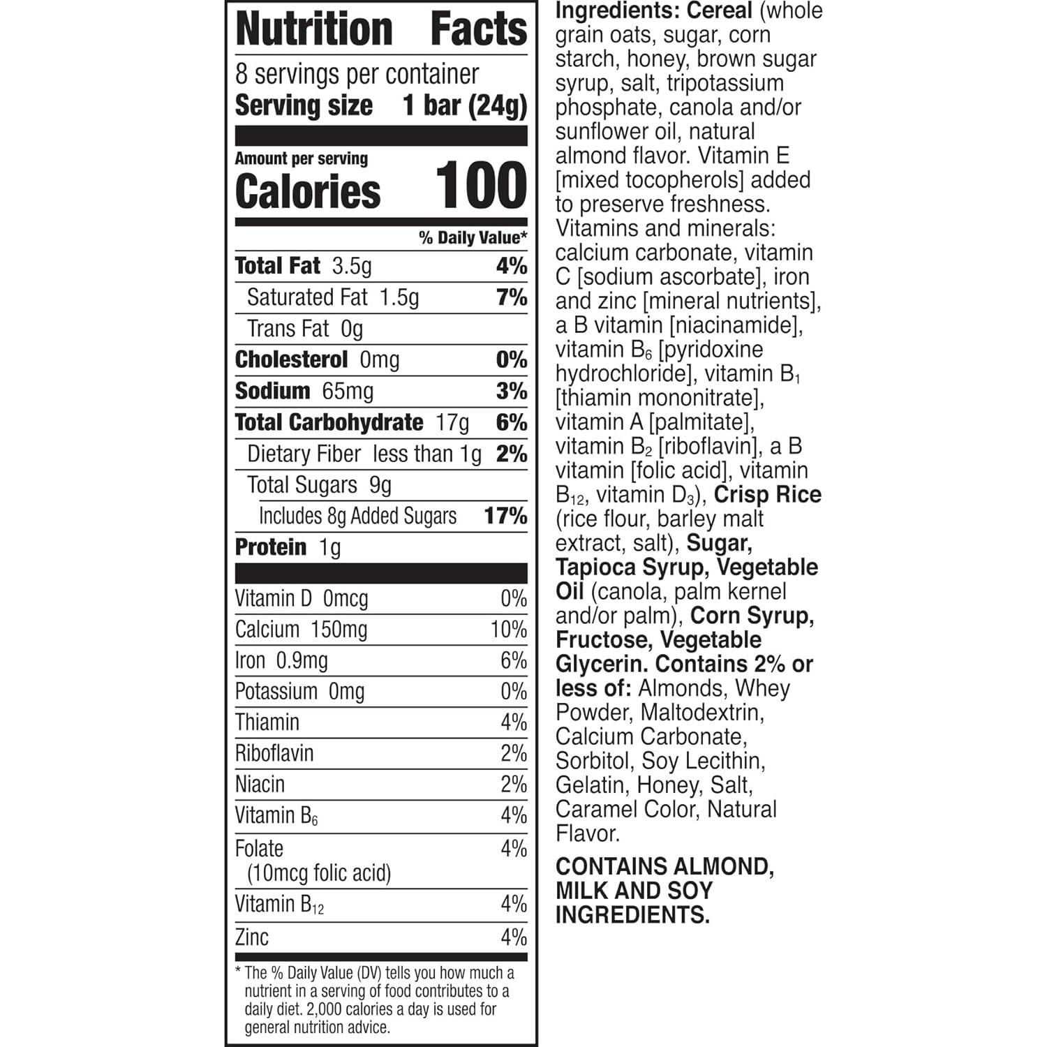image:imageHoney Nut Cheerios Breakfast Cereal Treat Bars Snack Bars 8 ct8 Count Pack of 1