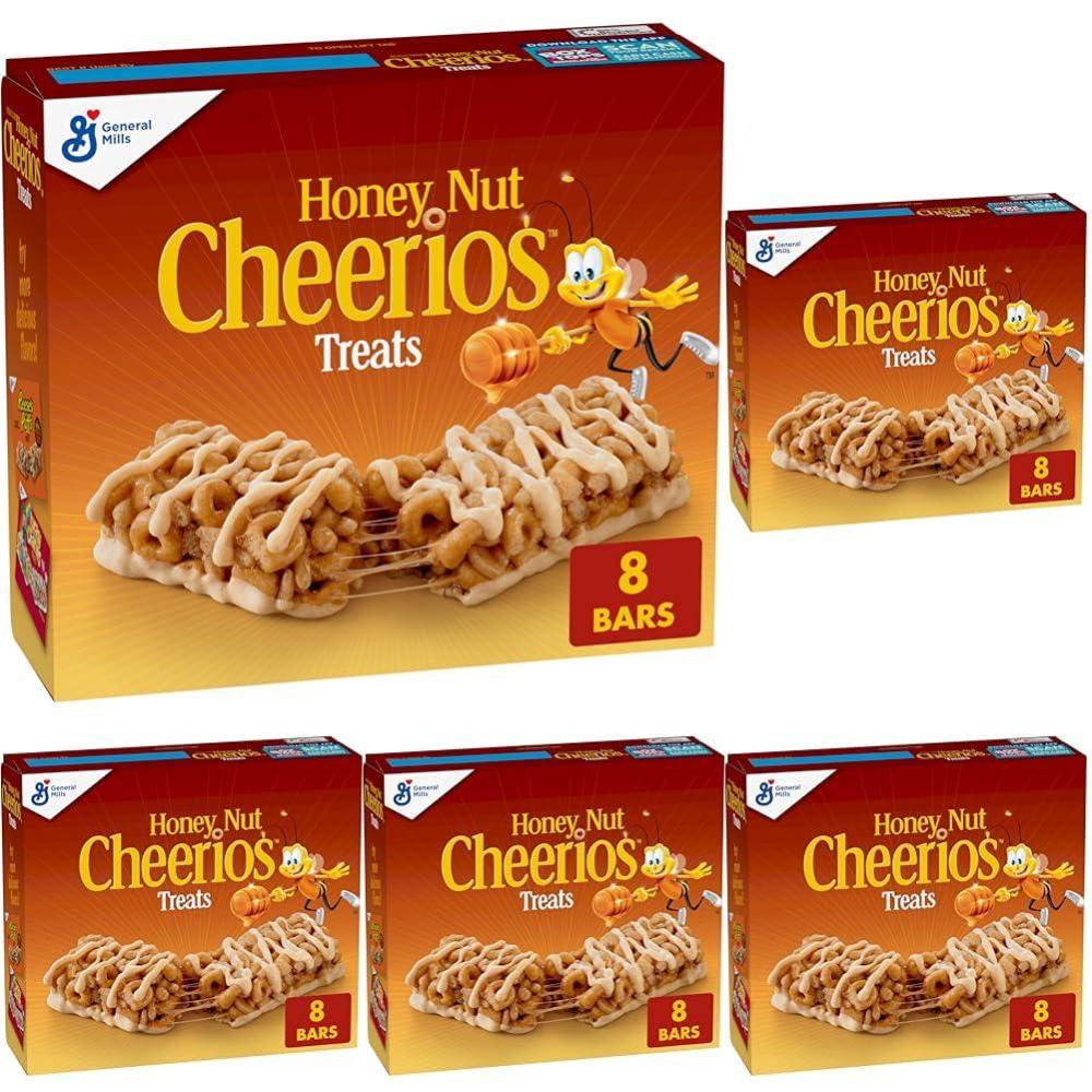 image:imageHoney Nut Cheerios Breakfast Cereal Treat Bars Snack Bars 8 ct8 Count Pack of 5