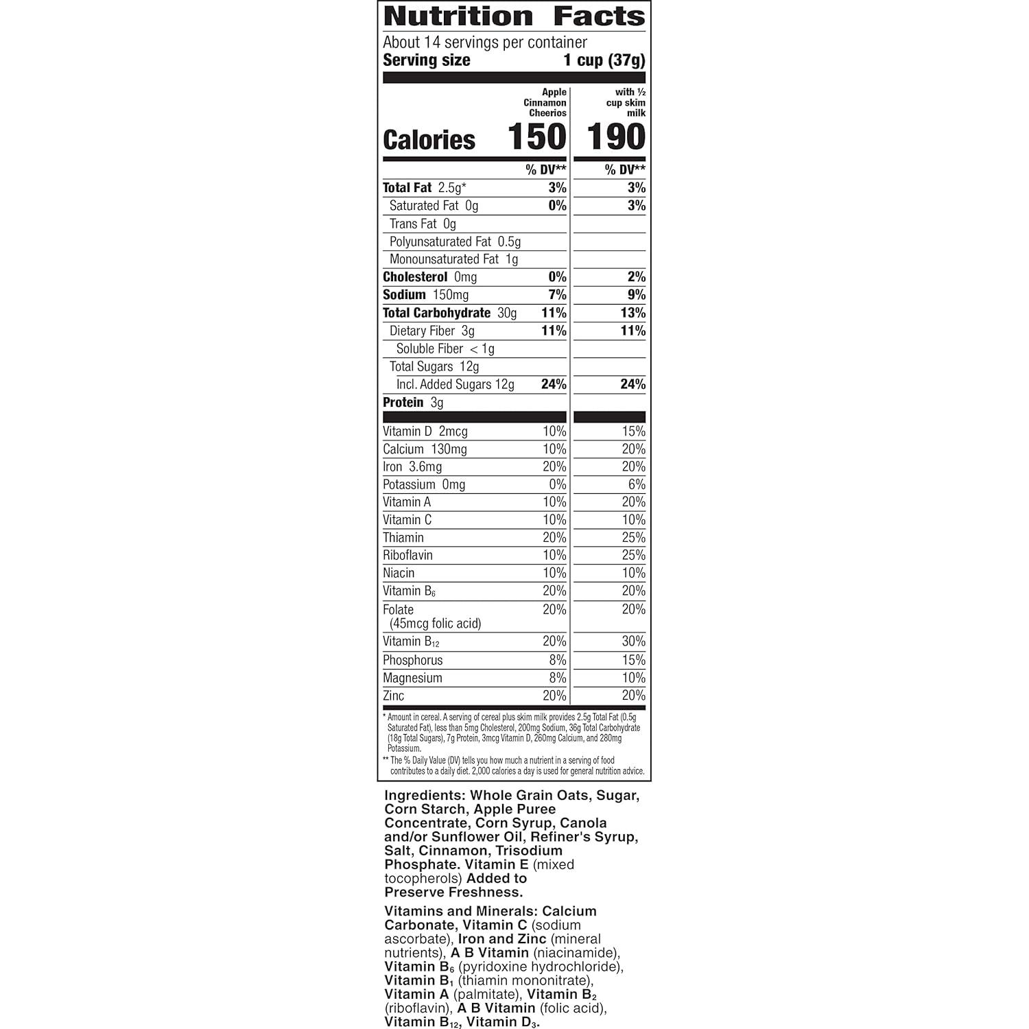 image:imageApple Cinnamon Cheerios Heart Healthy Gluten Free Breakfast Cereal Made with Whole Grain Oats Large Size 142 oz19 Ounce Pack of 4