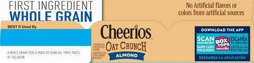 image:imageCheerios Oat Crunch Almond Breakfast Cereal Made with Whole Grain Large Size 182 ozAlmond