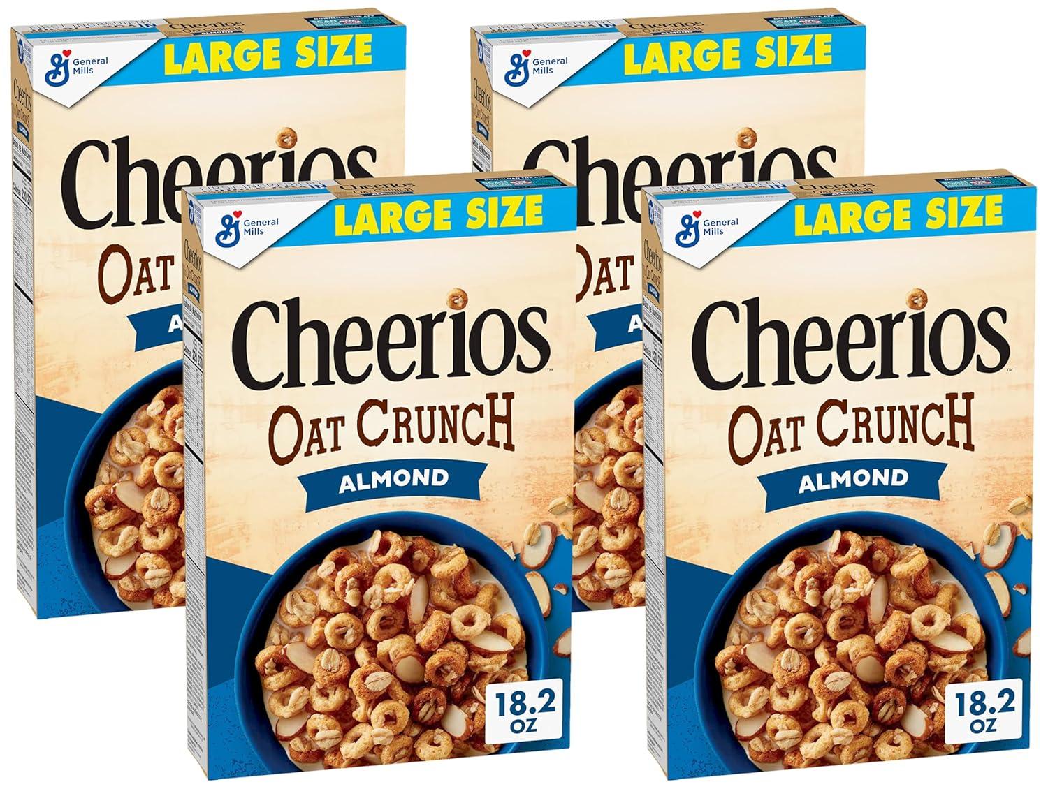 image:imageCheerios Oat Crunch Almond Breakfast Cereal Made with Whole Grain Large Size 182 ozAlmond