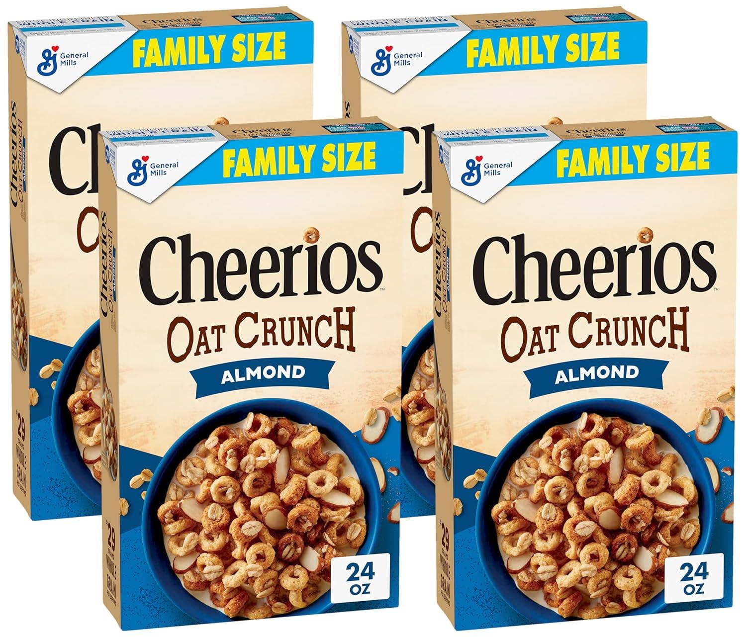image:imageCheerios Oat Crunch Almond Breakfast Cereal Made with Whole Grain Large Size 182 ozAlmond