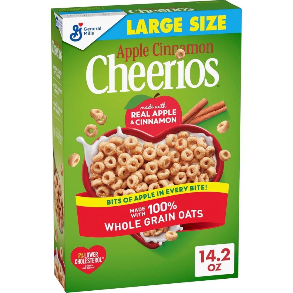 image:imageApple Cinnamon Cheerios Heart Healthy Gluten Free Breakfast Cereal Made with Whole Grain Oats Large Size 142 oz142 Ounce Pack of 1