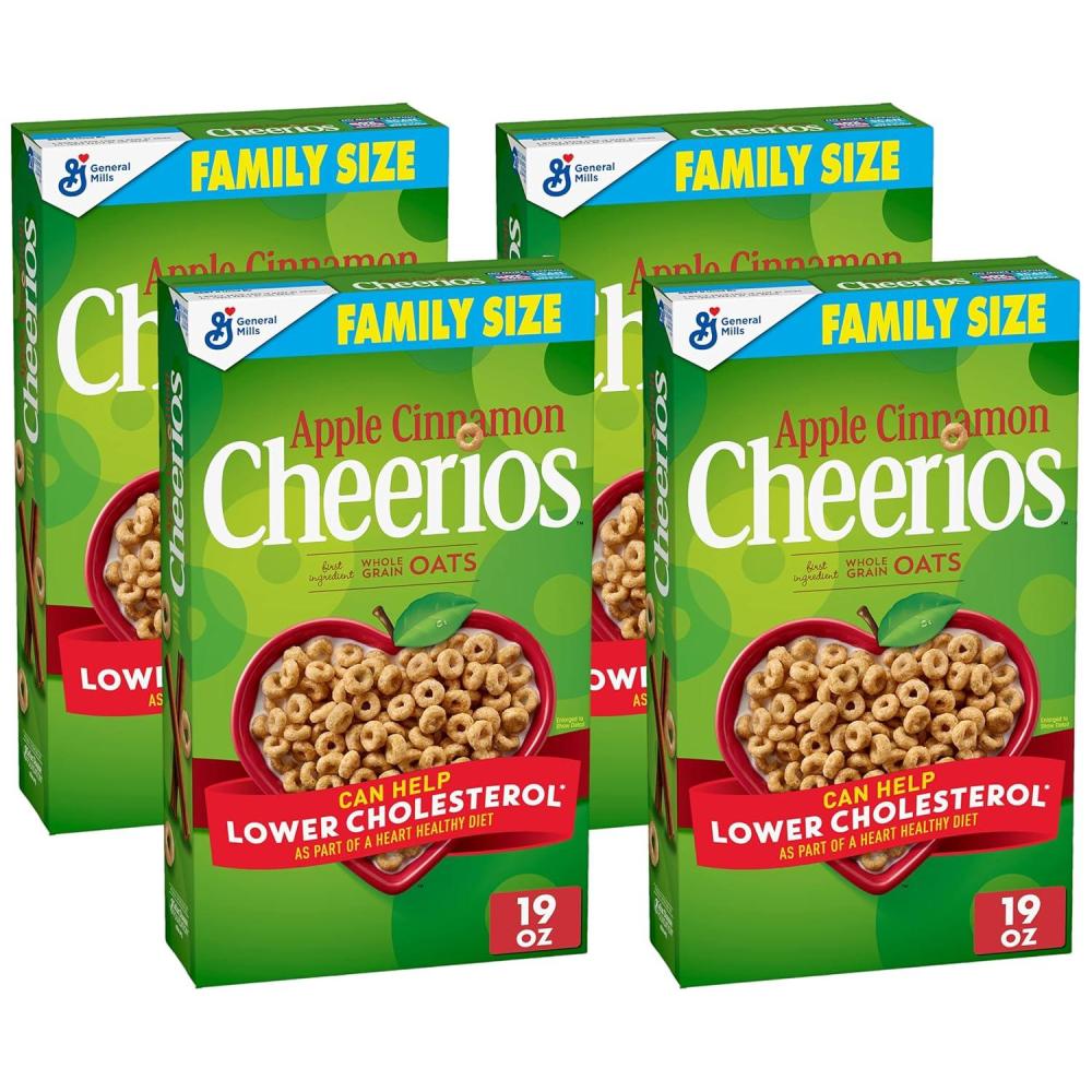 image:imageApple Cinnamon Cheerios Heart Healthy Gluten Free Breakfast Cereal Made with Whole Grain Oats Large Size 142 oz19 Ounce Pack of 4