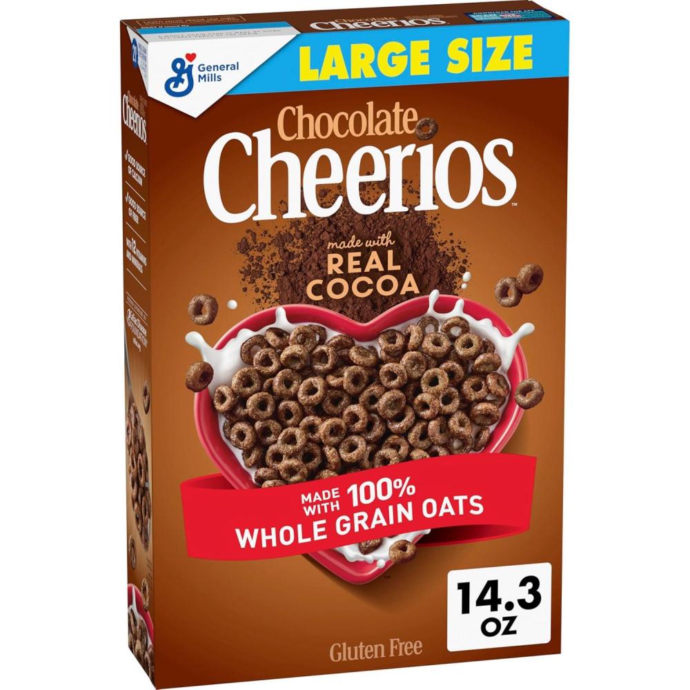 image:imageChocolate Cheerios Heart Healthy Gluten Free Breakfast Cereal Made with Whole Grain Oats Large Size 143 oz143 Ounce Pack of 1