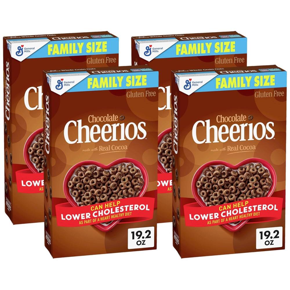 image:imageChocolate Cheerios Heart Healthy Gluten Free Breakfast Cereal Made with Whole Grain Oats Large Size 143 oz192 Ounce Pack of 4