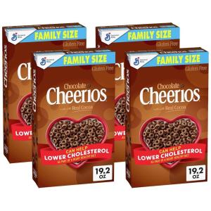 Chocolate Cheerios, Heart Healthy Gluten Free Breakfast Cereal, Made with Whole Grain Oats, Large Size, 14.3 oz(19.2 Ounce (Pack of 4))