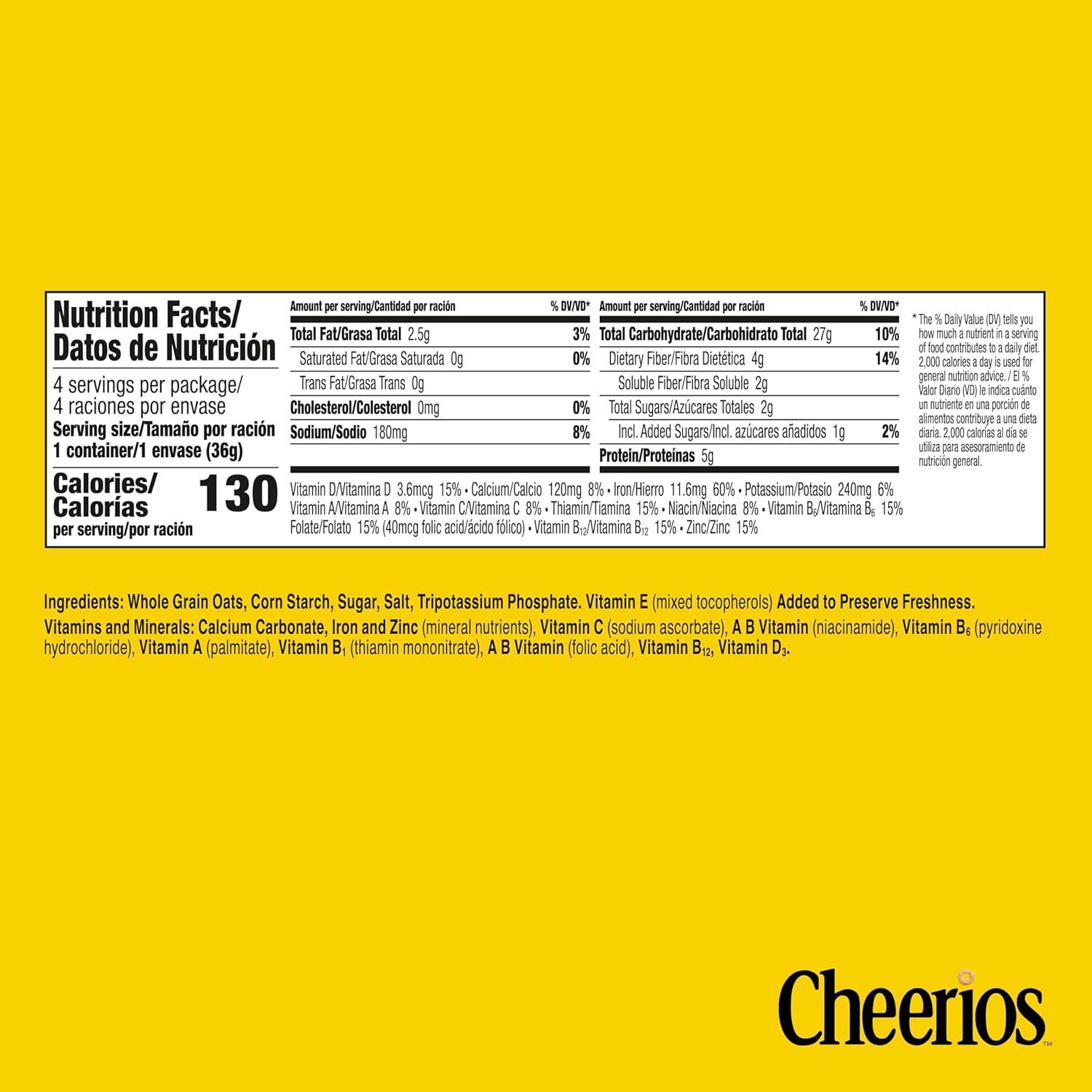 image:imageBig G Cereal Original Cheerios Gluten Free Cereal 4PK CUP 52OZ